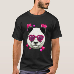 Camiseta Dia de os namorados Giant Panda Casais do coração