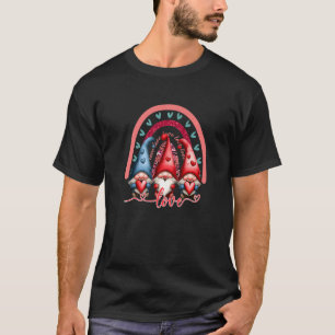 Camiseta Dia de os namorados Gnome Rainbow Buffalo Red Xadr
