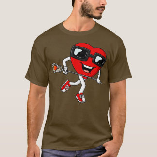 Camiseta Dia de os namorados Heart Holding Lacrosse Stick B