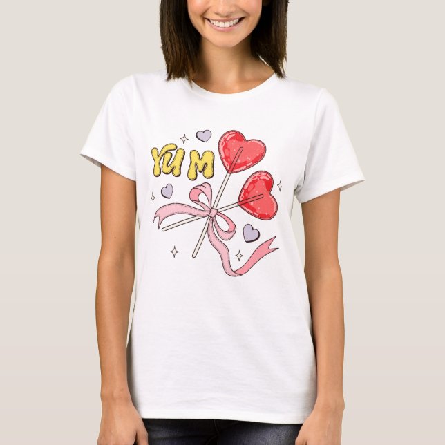 Camiseta Dia de os namorados Heart Lollipop (Frente)