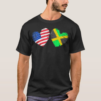 Camiseta Dia de os namorados jamaicano jamaicano  sinalizad