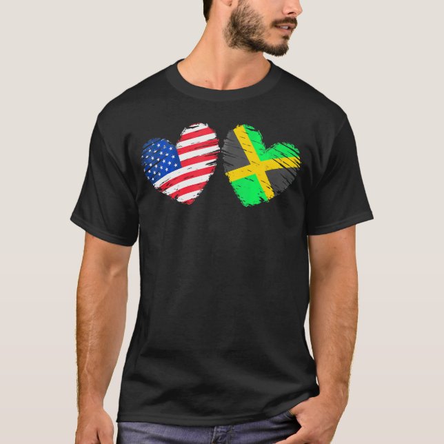 Camiseta Dia de os namorados jamaicano jamaicano  sinalizad (Frente)