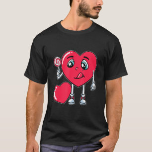 Camiseta Dia de os namorados Lollipop Comendo Coração Docin