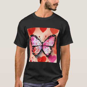 Camiseta Dia de os namorados Love Heart Butterfly Namorada 