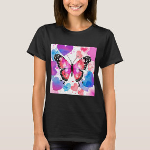 Camiseta Dia de os namorados Love Heart Butterfly Namorada 