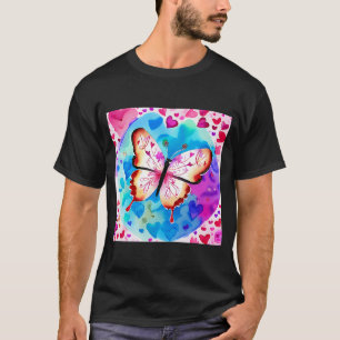 Camiseta Dia de os namorados Love Heart Butterfly Namorada 