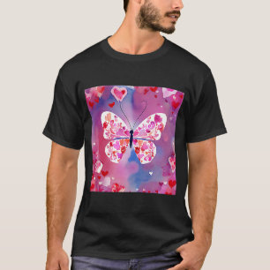 Camiseta Dia de os namorados Love Heart Butterfly Namorada 