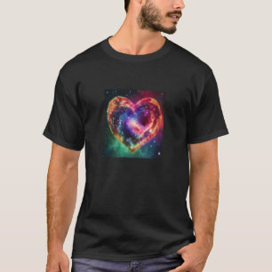 Camiseta Dia de os namorados Love Heart Galaxy Namorada Fia