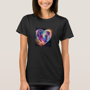 Camiseta Dia de os namorados Love Heart Galaxy Namorada Fia