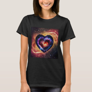 Camiseta Dia de os namorados Love Heart Galaxy Namorada Fia