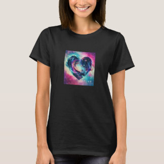 Camiseta Dia de os namorados Love Heart Galaxy Namorada Fia
