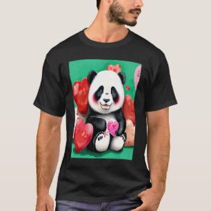 Camiseta Dia de os namorados Love Heart Panda Namorada Fian