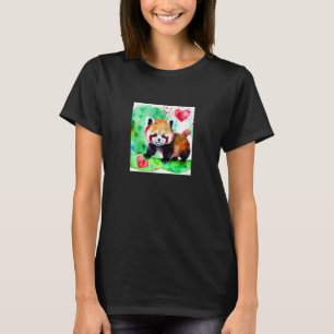 Camiseta Dia de os namorados Love Heart Red Panda Namorada