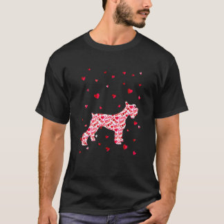 Camiseta Dia de os namorados Love Hearts Schnauzer Dog Pupp