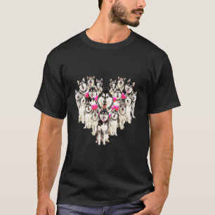 Camiseta Dia de os namorados Malamute Heart Dog