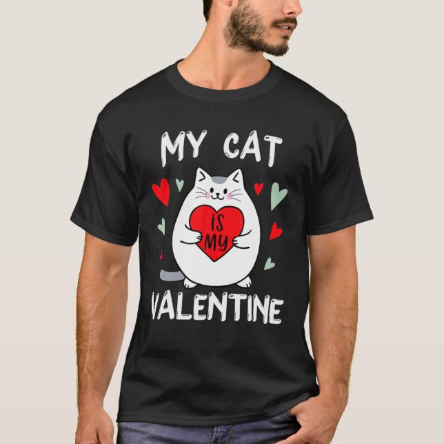 Camiseta Dia de os namorados Meu Gato É Meu Amor De Gatinho (Frente)