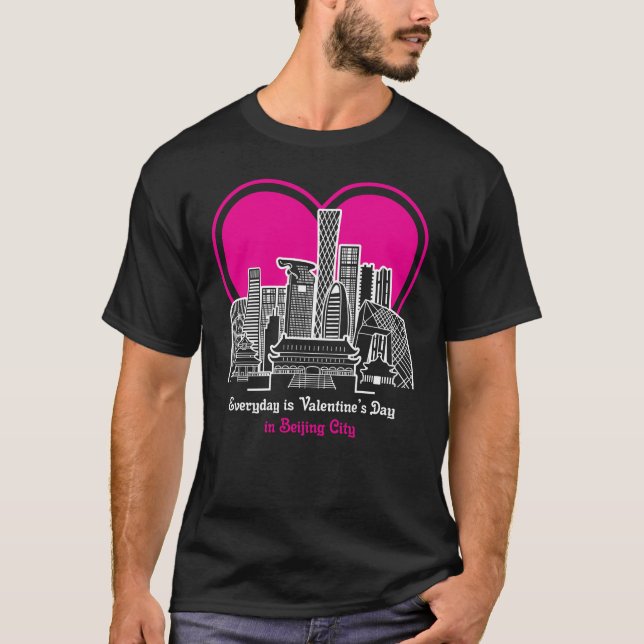 Camiseta Dia de os namorados na cidade de Pequim (Frente)