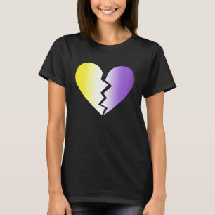 Camiseta Dia de os namorados Não Binário LGBTQ Quebrado