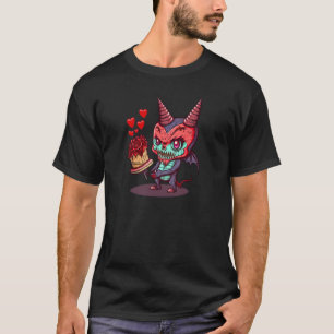 Camiseta Dia de os namorados Núcleo do Diabo Gótico Único