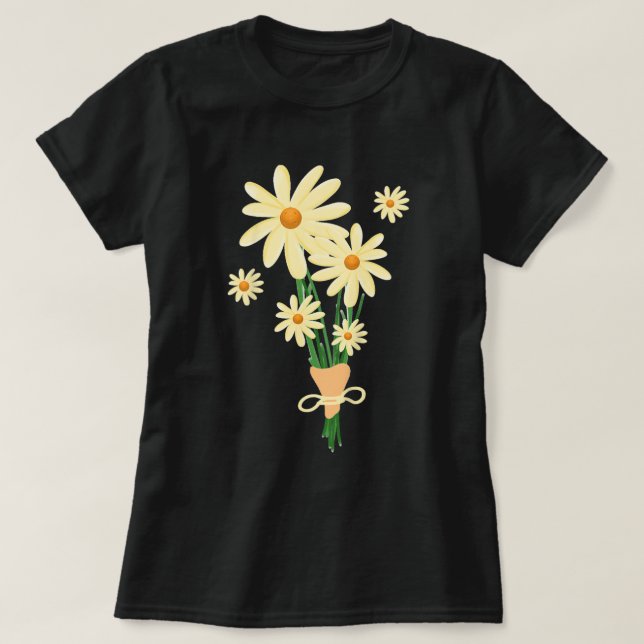 Camiseta Dia de os namorados para mulheres Buquê P (Frente do Design)