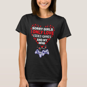 Camiseta Dia de os namorados para Videos games Gamer e Brot