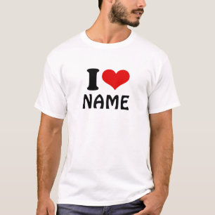 Camiseta Dia de os namorados personalizável que amo persona