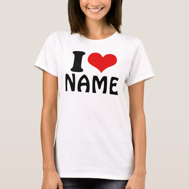 Camiseta Dia de os namorados personalizável que amo persona (Frente)