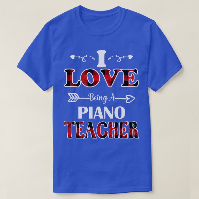 Camiseta Dia de os namorados pianista do professor de piano (Frente do Design)