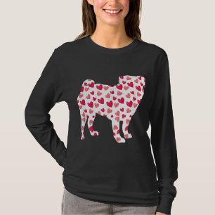 Camiseta Dia de os namorados Pug Hearts Puppy Dog Lover