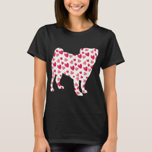 Camiseta Dia de os namorados Pug Hearts Puppy Dog Lover