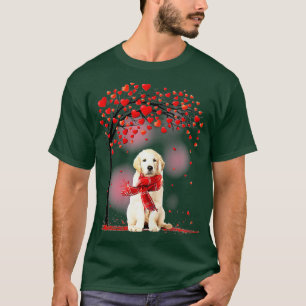 Camiseta Dia de os namorados Retriever Tree Heart Puppy D