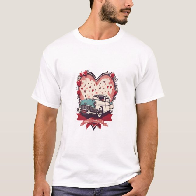 Camiseta Dia de os namorados, Retroromance (Frente)