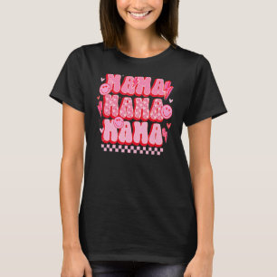 Camiseta Dia de os namorados Rosa Mama Feliz Rosto Amor Mo