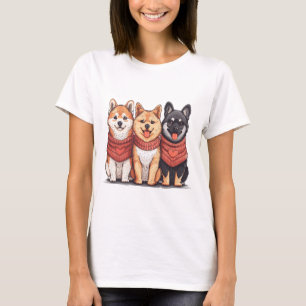 Camiseta Dia de os namorados Shiba Inu Dogs