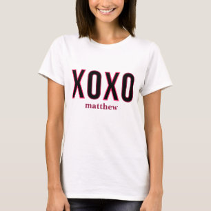 Camiseta Dia de os namorados Simples Xoxo Workout Cut