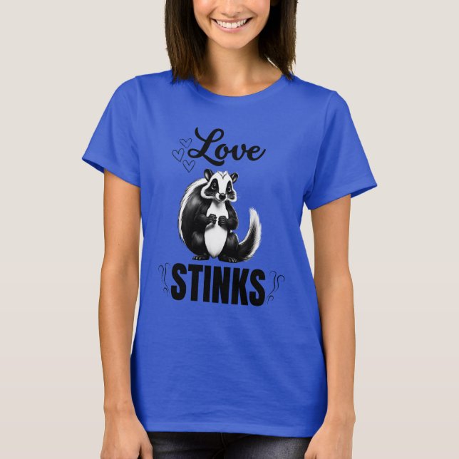 Camiseta Dia de os namorados Skunk Love Stinks (Frente)