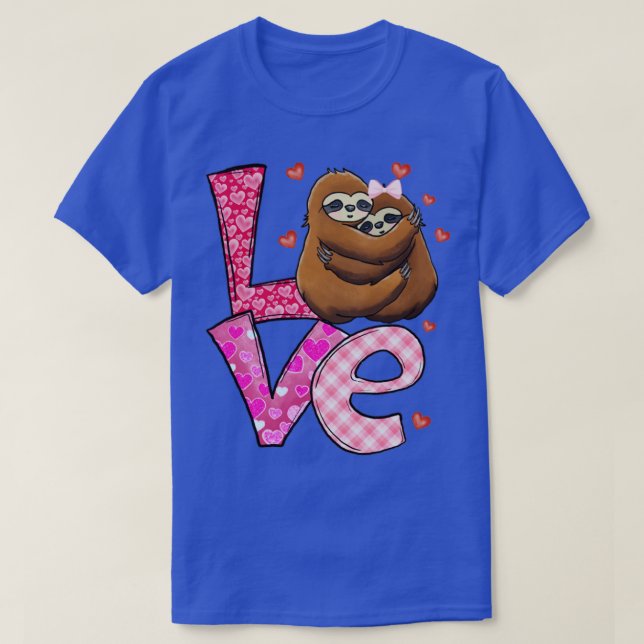 Camiseta Dia de os namorados Sloth casal (Frente do Design)