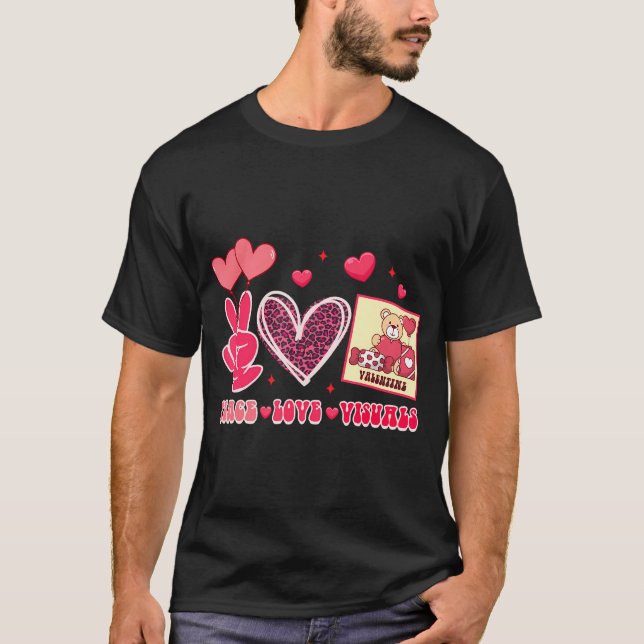 Camiseta Dia de os namorados Slp Fala Patologista Peace Lov (Frente)