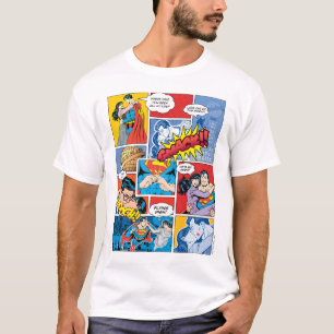 Camiseta Dia de os namorados Superman  Colagem de livros em