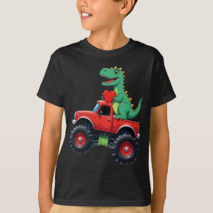 Camiseta Dia de os namorados T Rex Monster Truck Toddler
