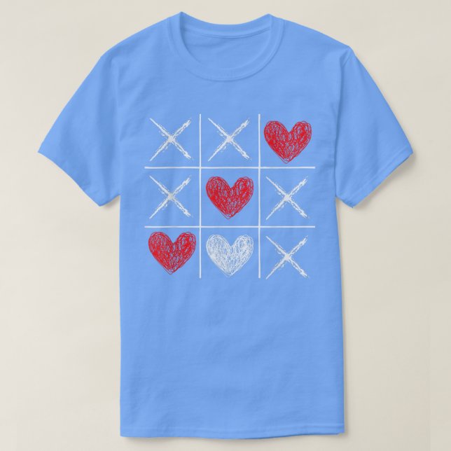 Camiseta Dia de os namorados Tic-Tac-Toe XO-XO Funny Namora (Frente do Design)