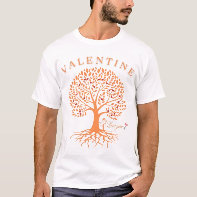 Camiseta Dia de os namorados Tree Graphic Tee (Frente)