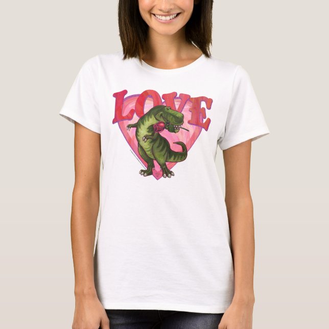 Camiseta Dia de os namorados Tyrannosaurus (Frente)