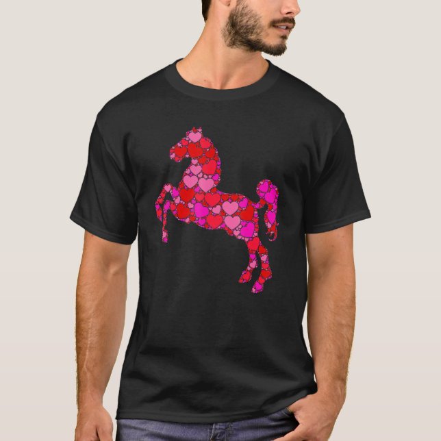 Camiseta Dia de os namorados Vermelho Rosa Para Meninas Mor (Frente)