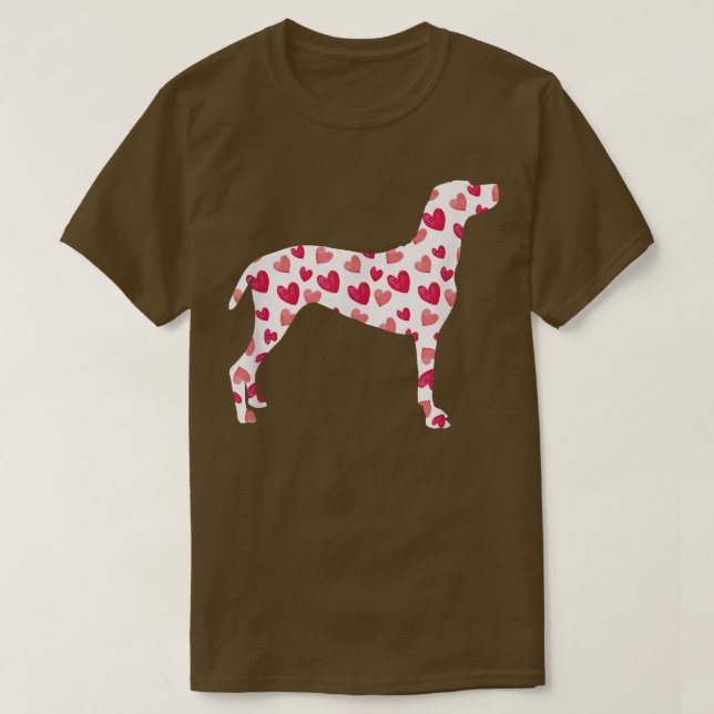 Camiseta Dia de os namorados Vizsla Hearts Puppy Dog Lover  (Frente do Design)