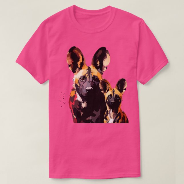 Camiseta Dia de os pais Africano de Cães Selvagens (Frente do Design)