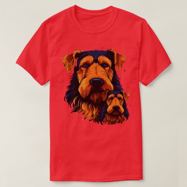 Camiseta Dia de os pais Airedale Terrier (Frente do Design)