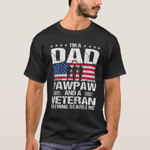 Camiseta DIA DE OS PAIS Americano De Bandeira Eu Sou Um Paw