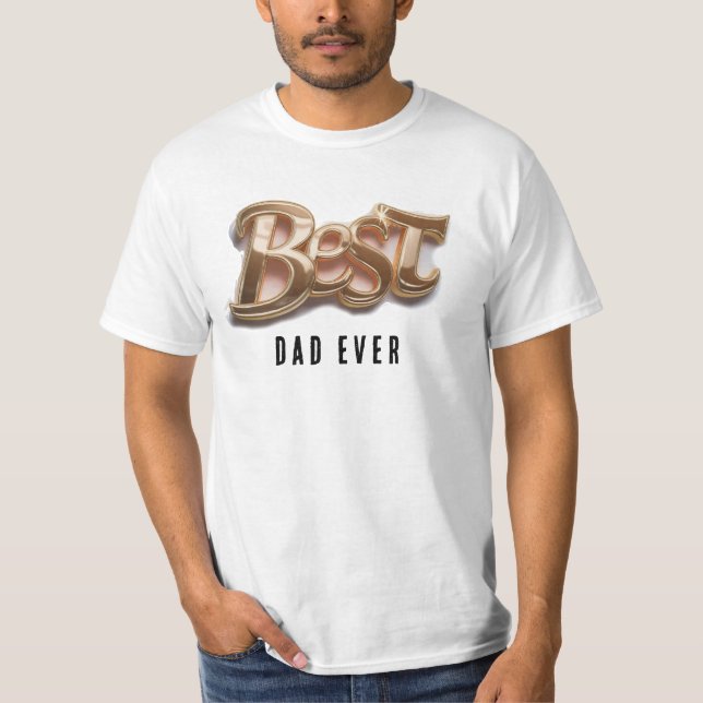 Camiseta *~* Dia de os pais AP86 MELHOR PAI NUNCA Dourado (Frente)