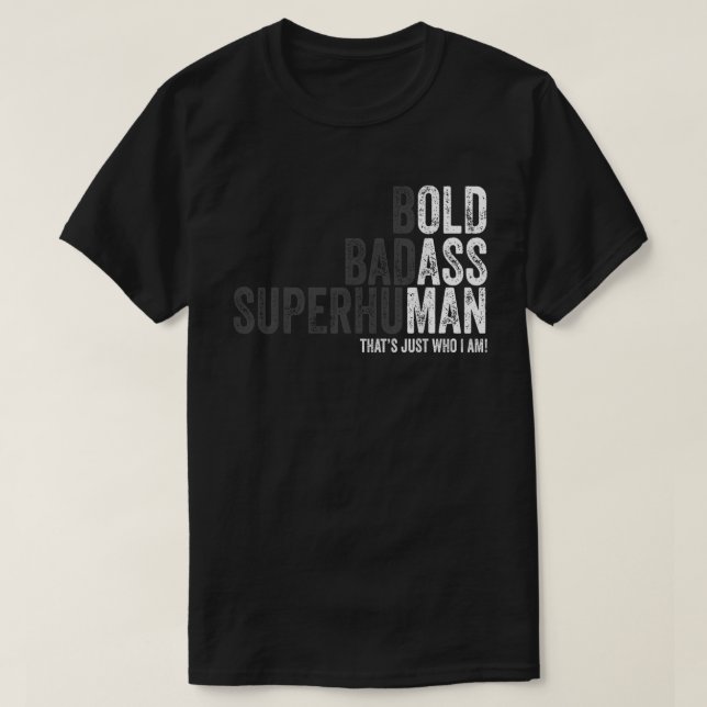 Camiseta dia de os pais avô Pai super-humano do badass (Frente do Design)
